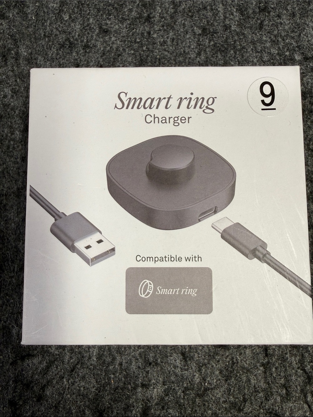 Smart Ring USB-C Charger - Gray Fast Charging Dock